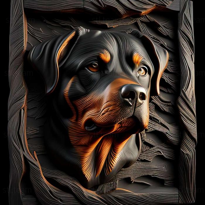 3D model Rottweiler dog (STL)
